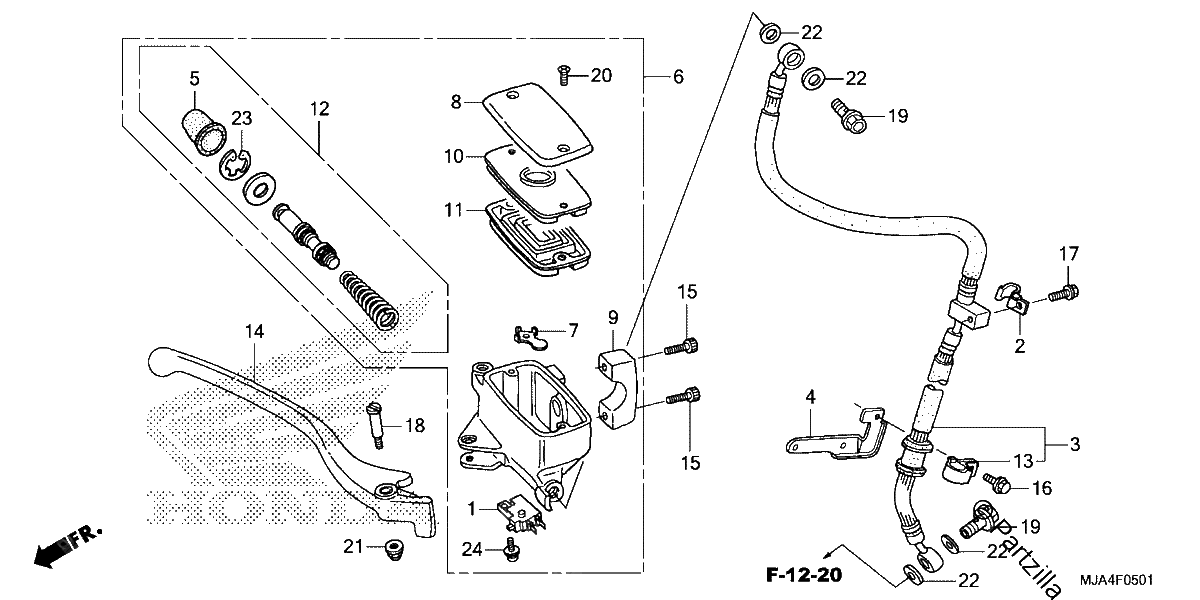 Diagrama de FRONT BRAKE MASTER CYLINDER 2
