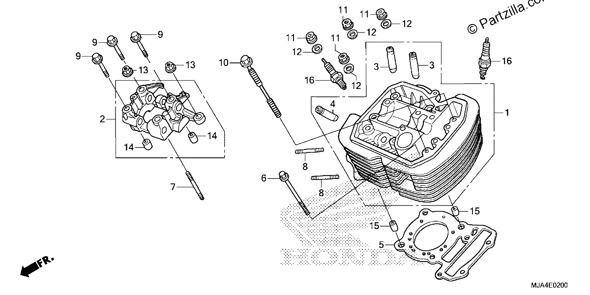 Diagrama de FRONT CYLINDER HEAD
