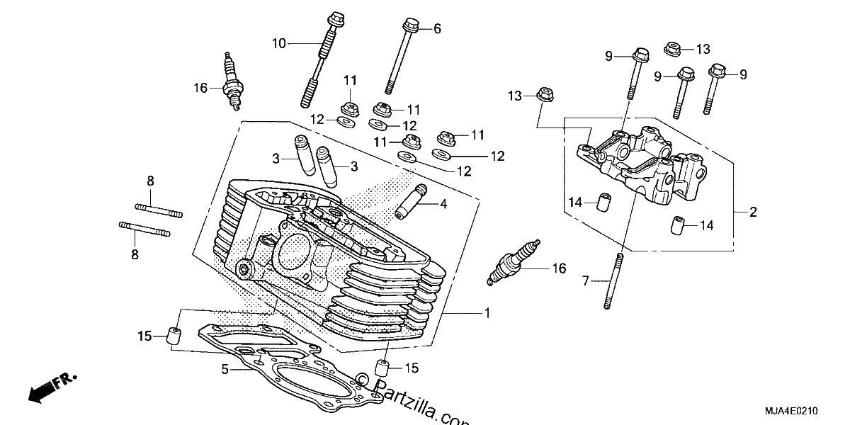 Diagrama de REAR CYLINDER HEAD