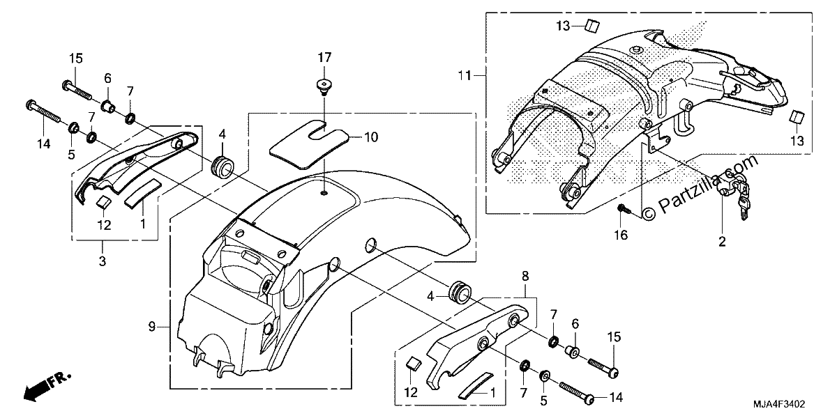 Diagrama de REAR FENDER 3