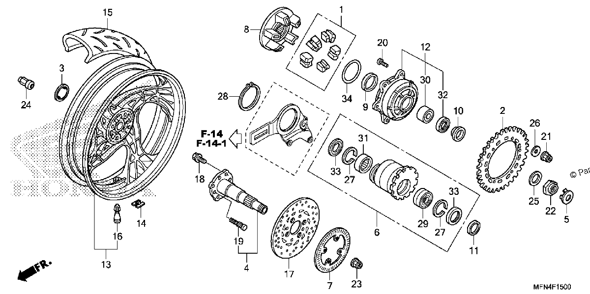 Diagrama de REAR WHEEL