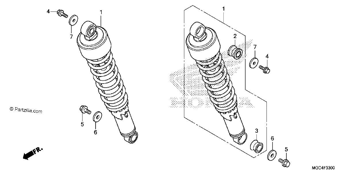 Diagrama de REAR SHOCK ABSORBER