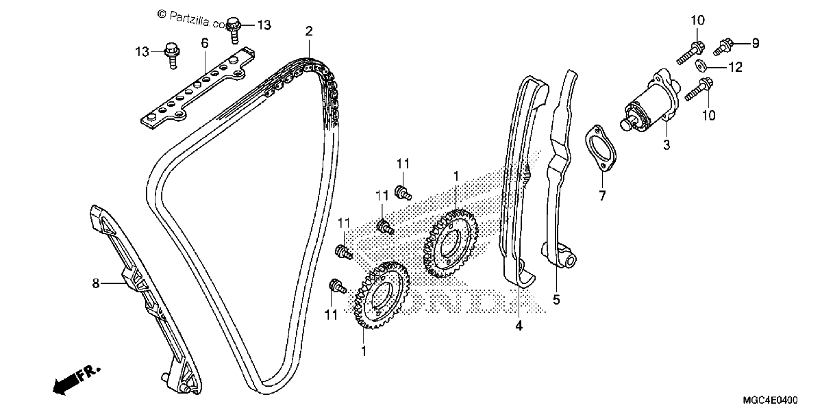 Diagrama de CAM CHAIN TENSIONER