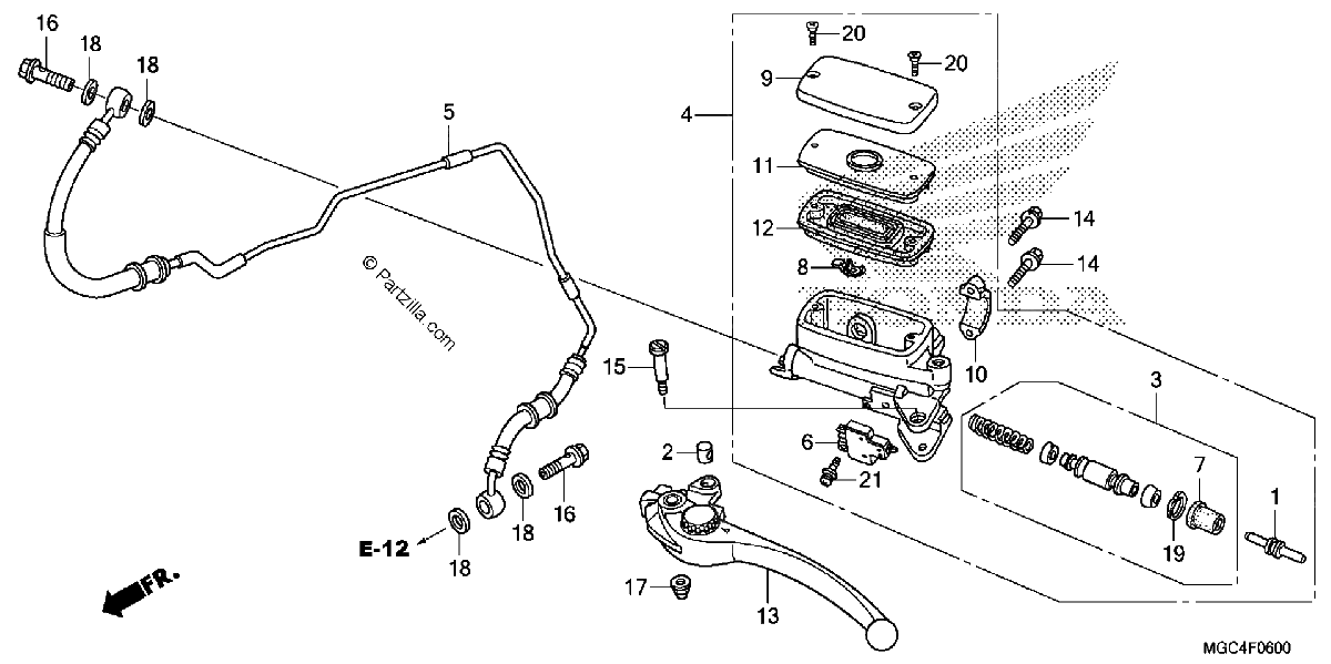 Diagrama de CLUTCH MASTER CYLINDER