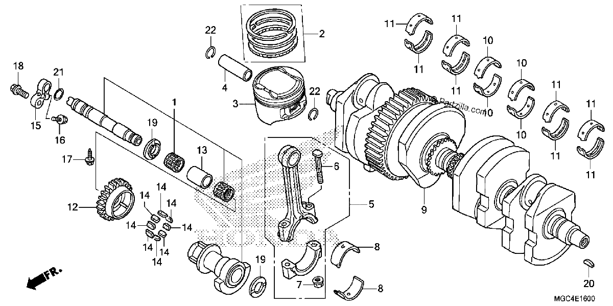 Diagrama de CRANKSHAFT PISTON