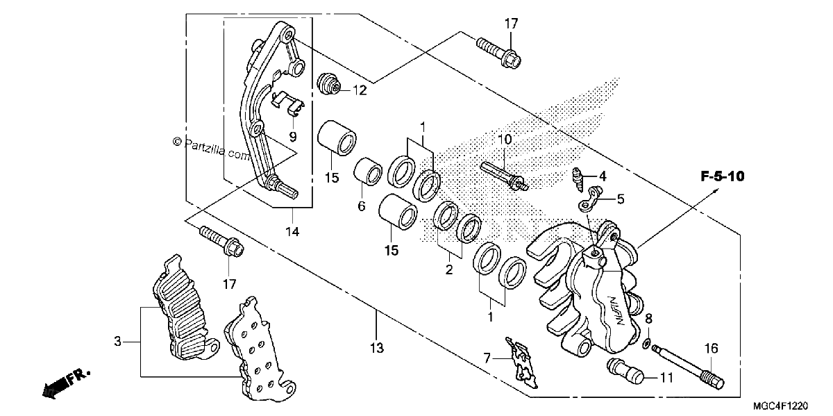 Diagrama de LEFT FRONT BRAKE CALIPER