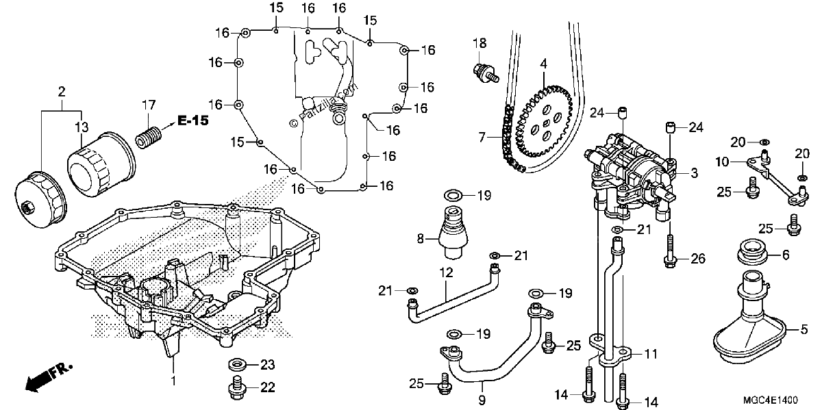 Diagrama de OIL PAN OIL PUMP