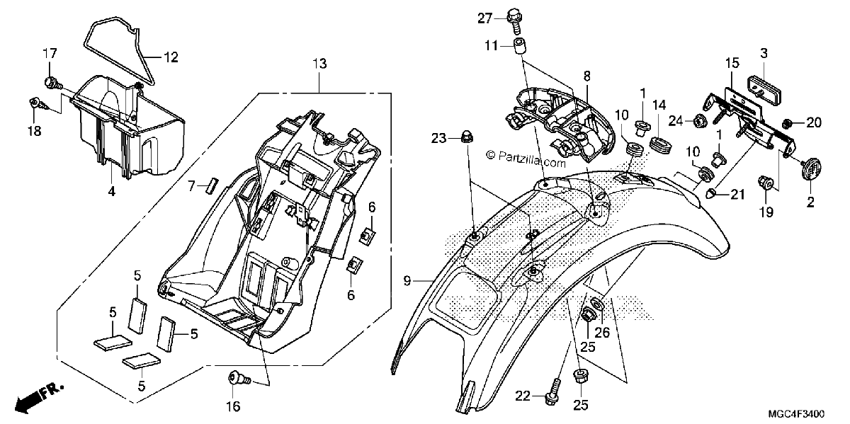 Diagrama de REAR FENDER