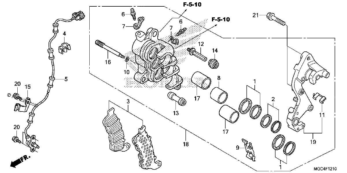 Diagrama de RIGHT FRONT BRAKE CALIPER