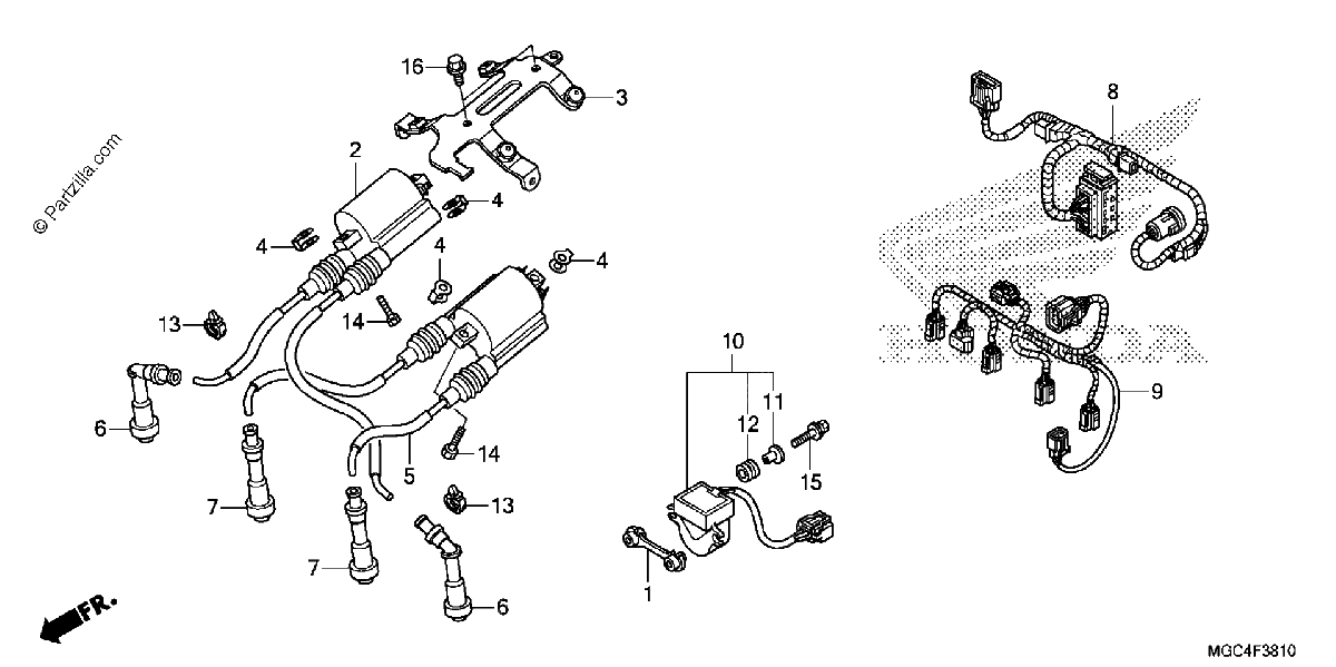 Diagrama de SUB HARNESS IGNITION COIL