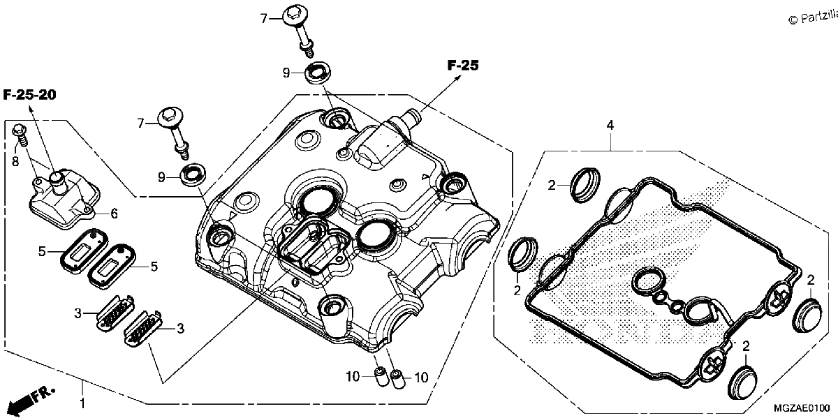 Diagrama de CYLINDER HEAD COVER