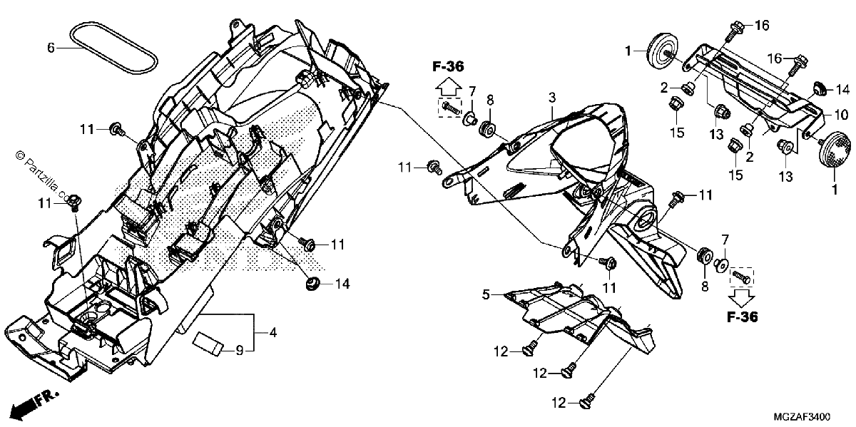Diagrama de REAR FENDER