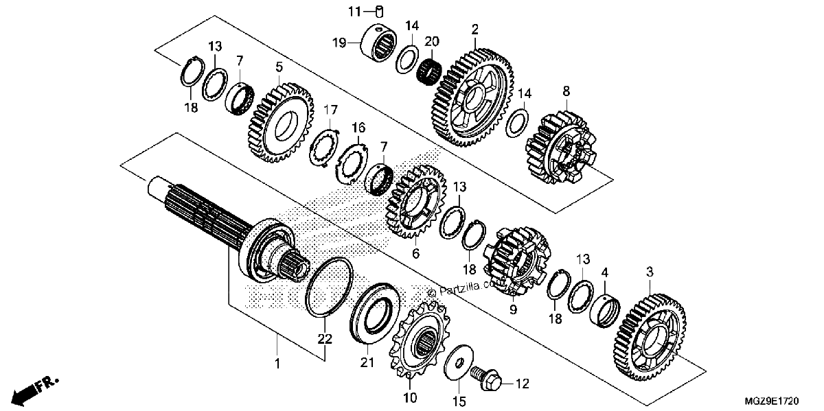 Diagrama de TRANSMISSION COUNTERSHAFT