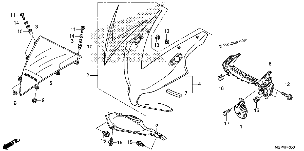 Diagrama de UPPER COWL