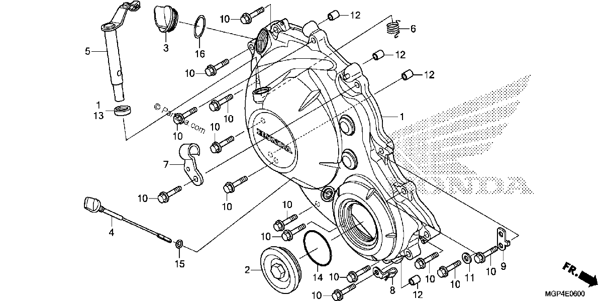 Diagrama de RIGHT CRANKCASE COVER