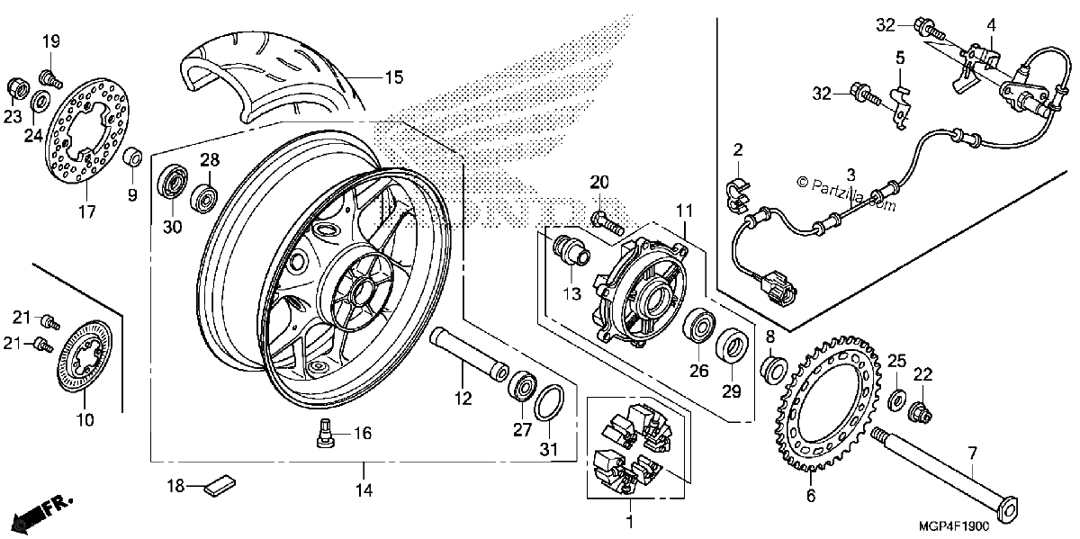 Diagrama de REAR WHEEL