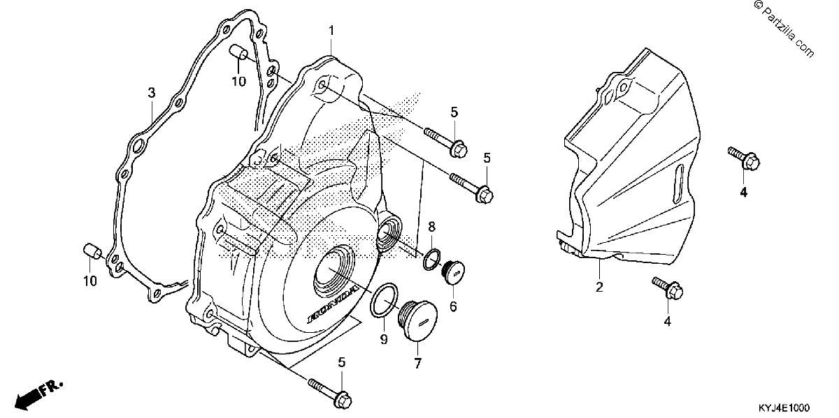 Diagrama de LEFT CRANKCASE COVER