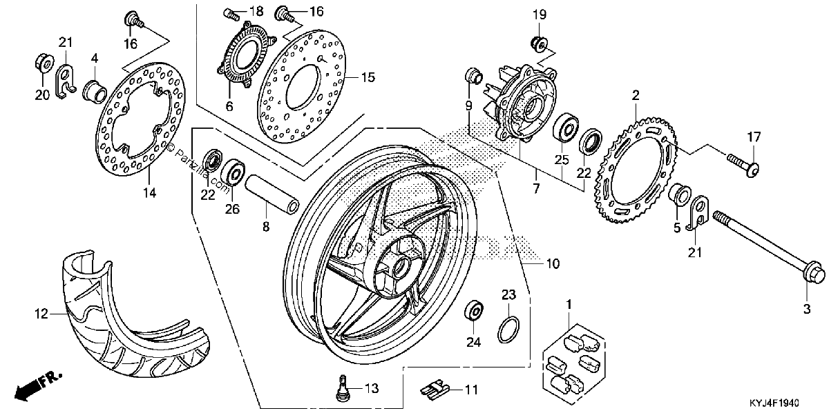 Diagrama de REAR WHEEL