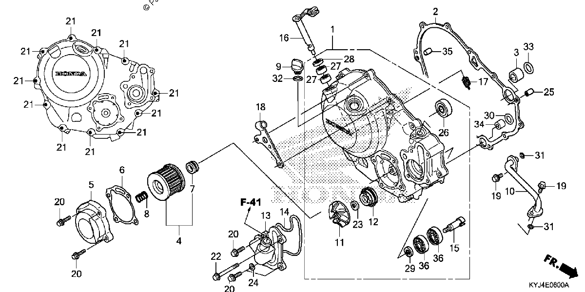 Diagrama de RIGHT CRANKCASE COVER