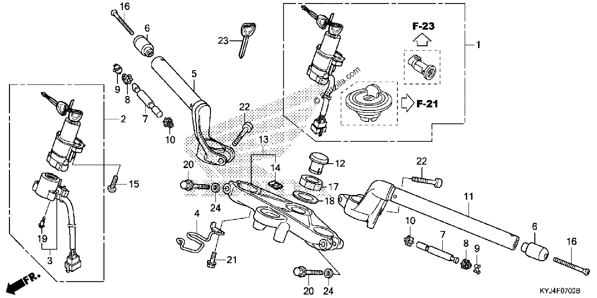 Diagrama de HANDLEBAR TOP BRIDGE
