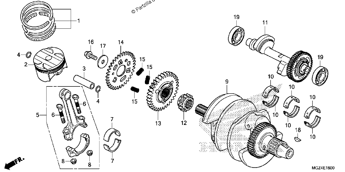 Diagrama de CRANKSHAFT PISTON