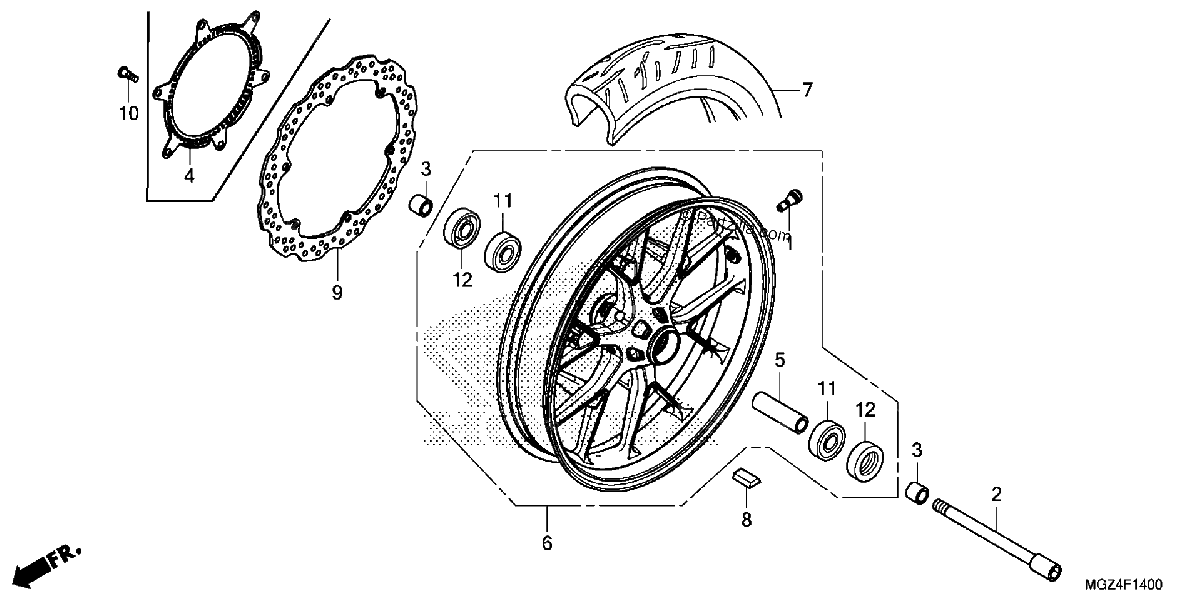 Diagrama de FRONT WHEEL