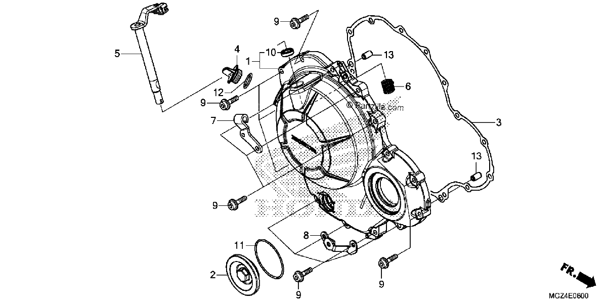 Diagrama de RIGHT CRANKCASE COVER