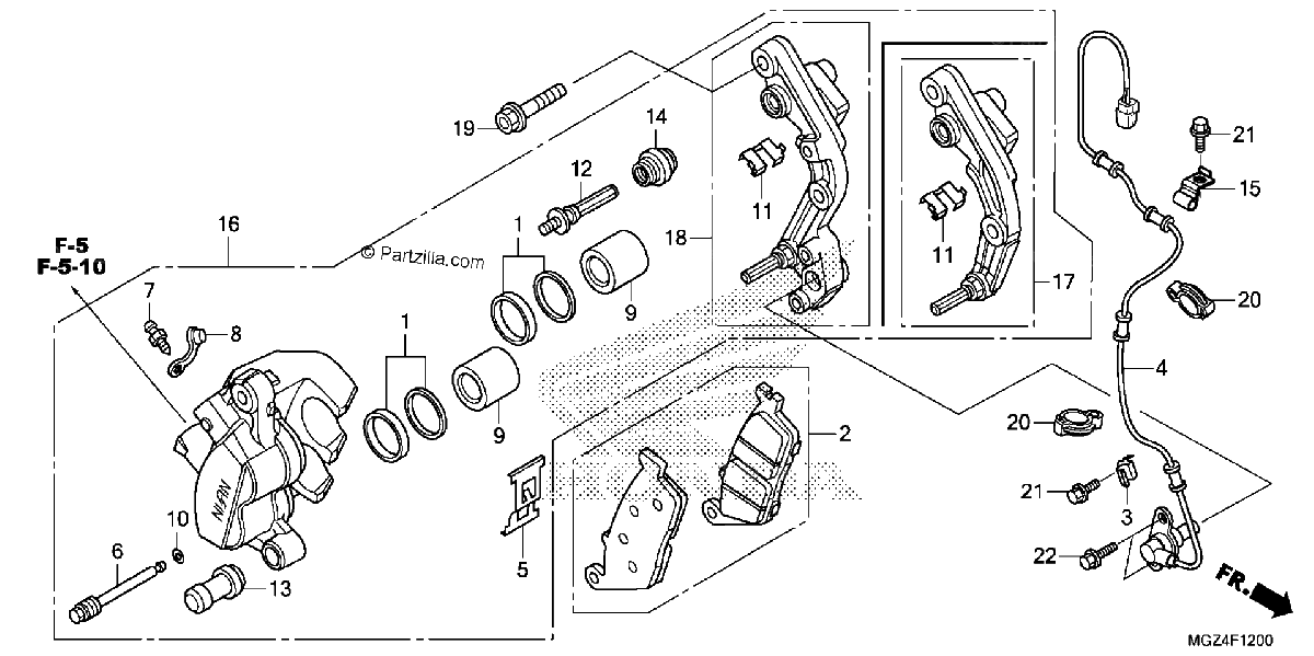 Diagrama de FRONT BRAKE CALIPER