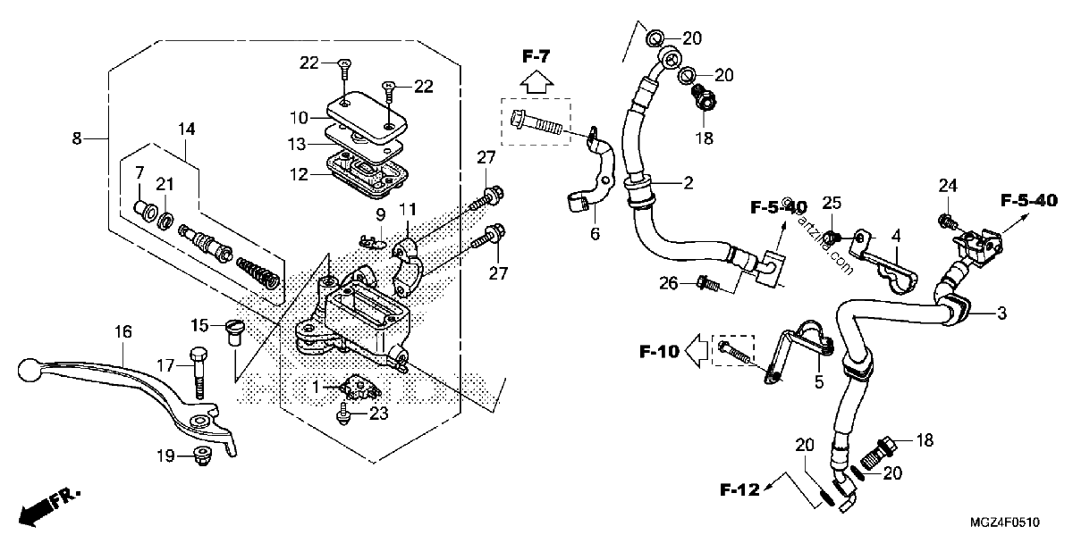 Diagrama de FRONT BRAKE MASTER CYLINDER 2