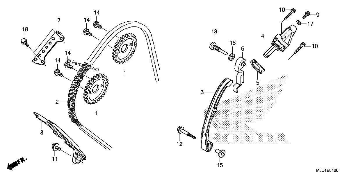 Diagrama de CAM CHAIN TENSIONER