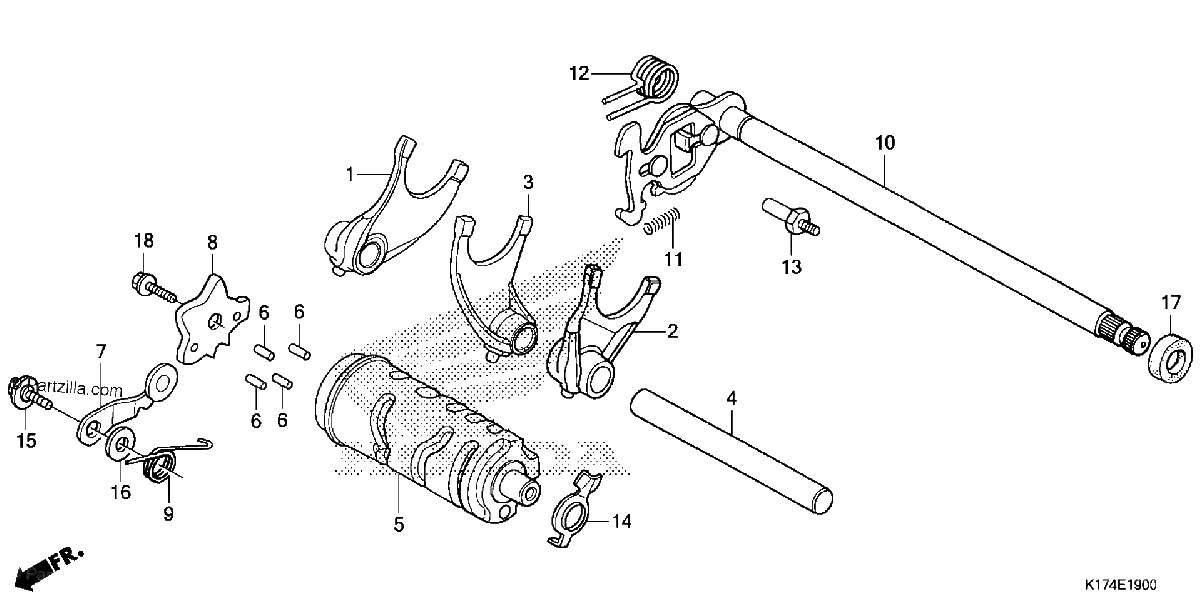 Diagrama de GEARSHIFT DRUM