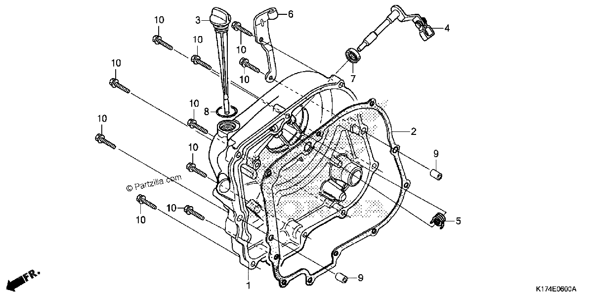 Diagrama de RIGHT CRANKCASE COVER