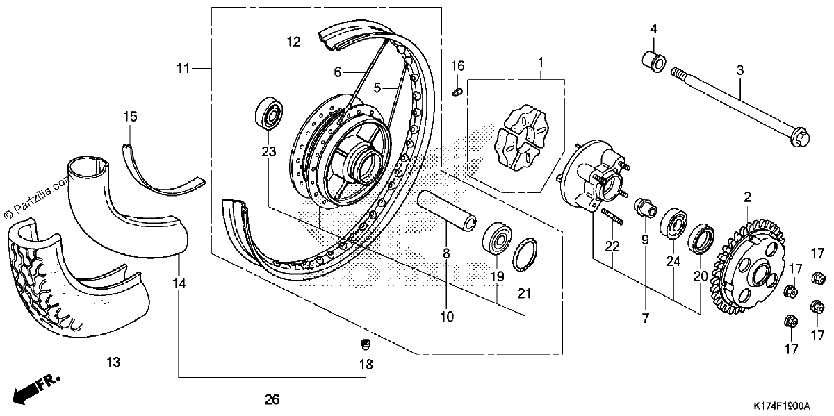 Diagrama de REAR WHEEL