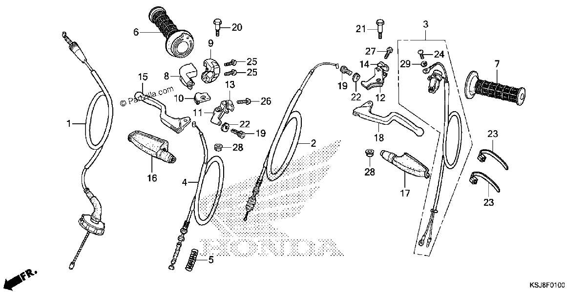 Diagrama de HANDLE LEVER CABLE