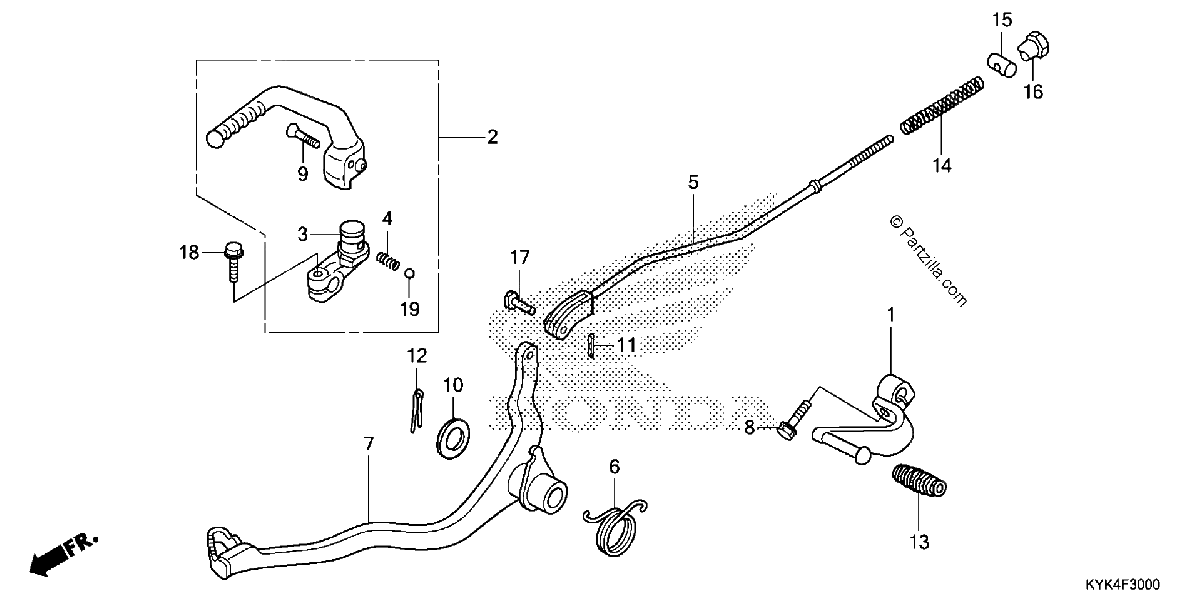 Diagrama de PEDAL KICK STARTER ARM