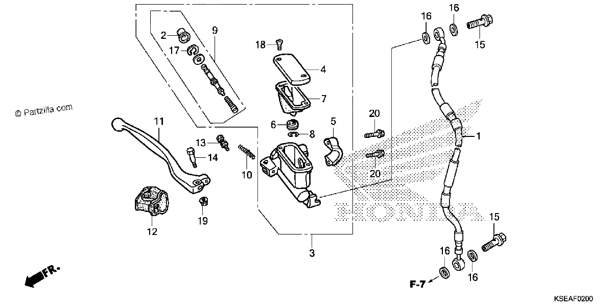 Diagrama de FRONT BRAKE MASTER CYLINDER