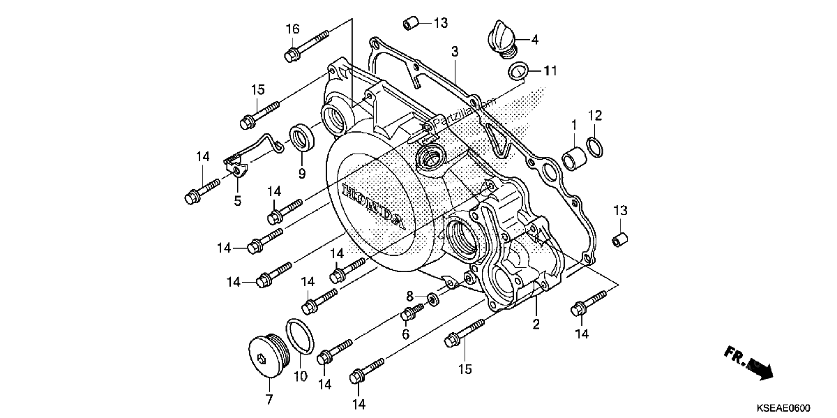 Diagrama de RIGHT CRANKCASE COVER