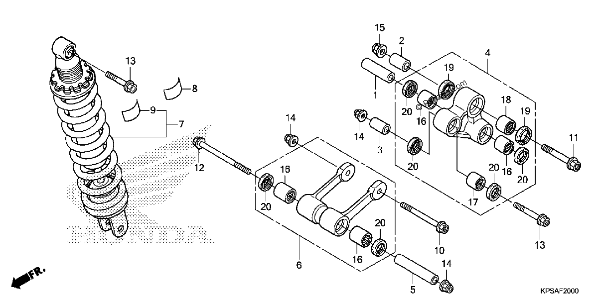 Diagrama de REAR SHOCK ABSORBER