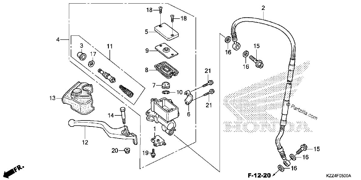 Diagrama de FRONT BRAKE MASTER CYLINDER
