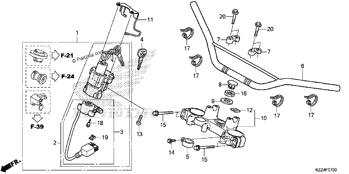 Diagrama de HANDLEBAR TOP BRIDGE