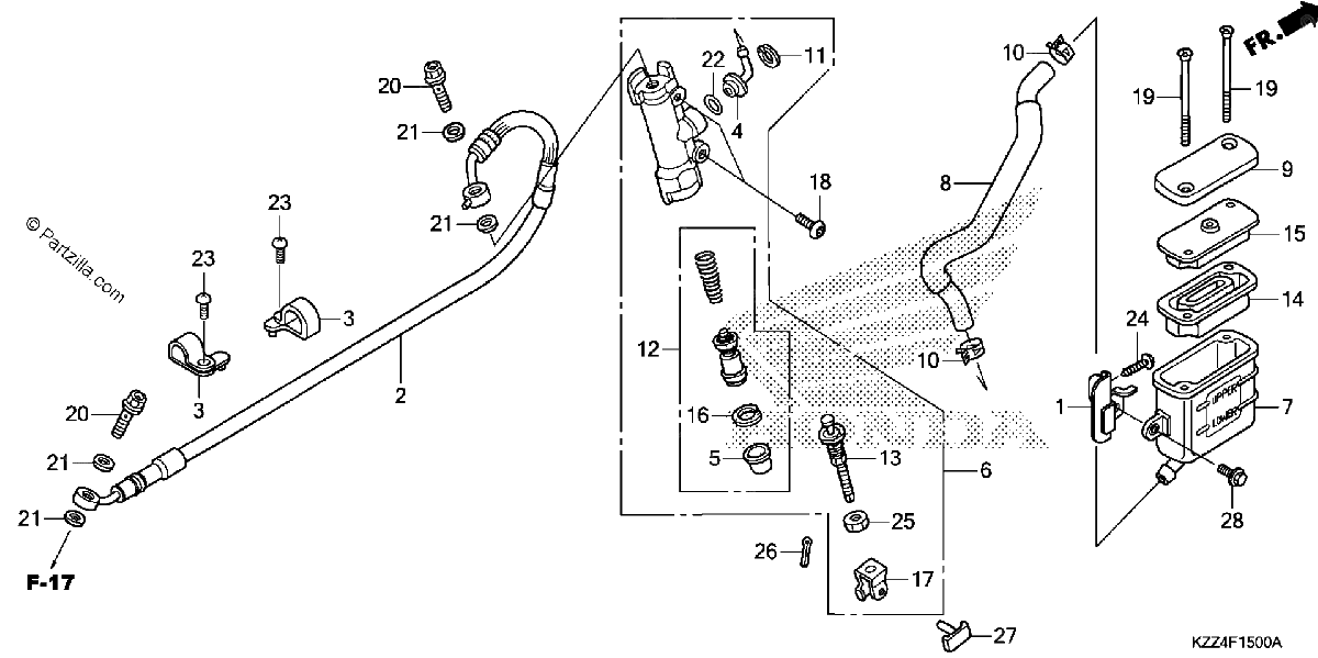 Diagrama de REAR BRAKE MASTER CYLINDER