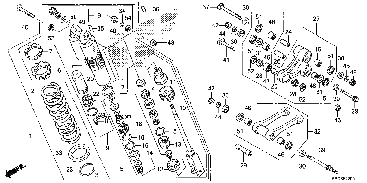 Diagrama de REAR SHOCK ABSORBER