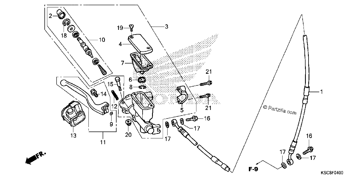 Diagrama de FRONT BRAKE MASTER CYLINDER