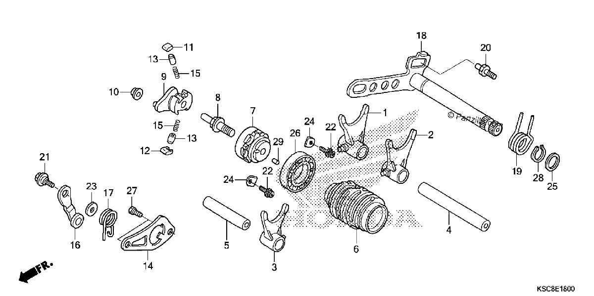 Diagrama de GEARSHIFT DRUM