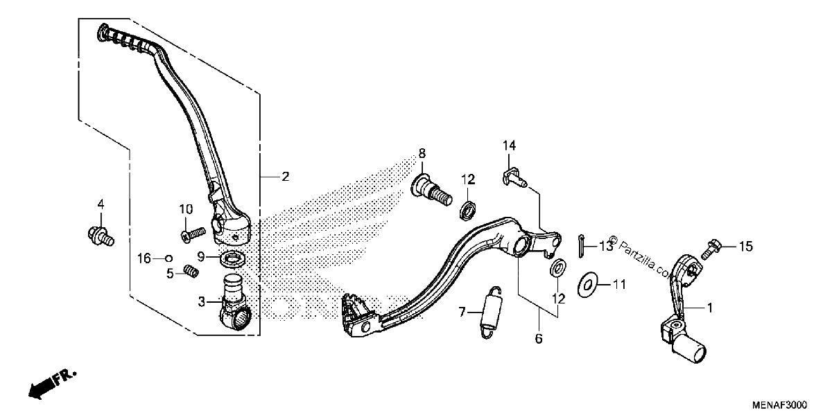 Diagrama de PEDAL KICK STARTER ARM