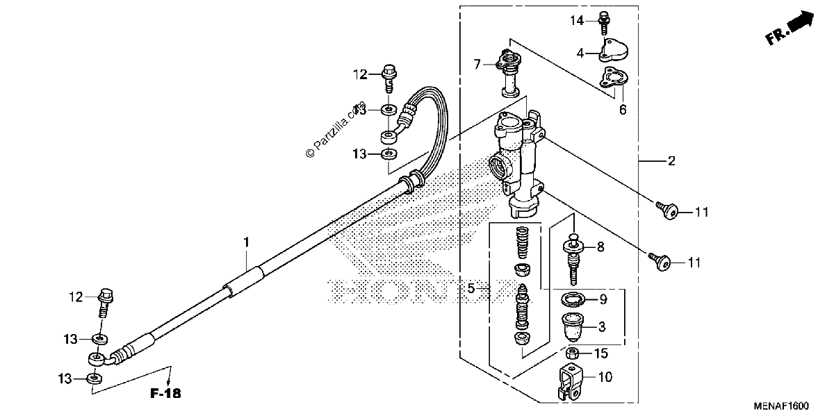 Diagrama de REAR BRAKE MASTER CYLINDER
