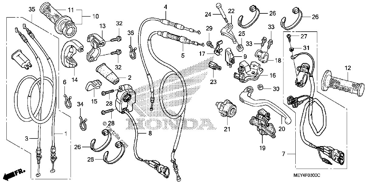 Diagrama de HANDLE LEVER SWITCH CABLE