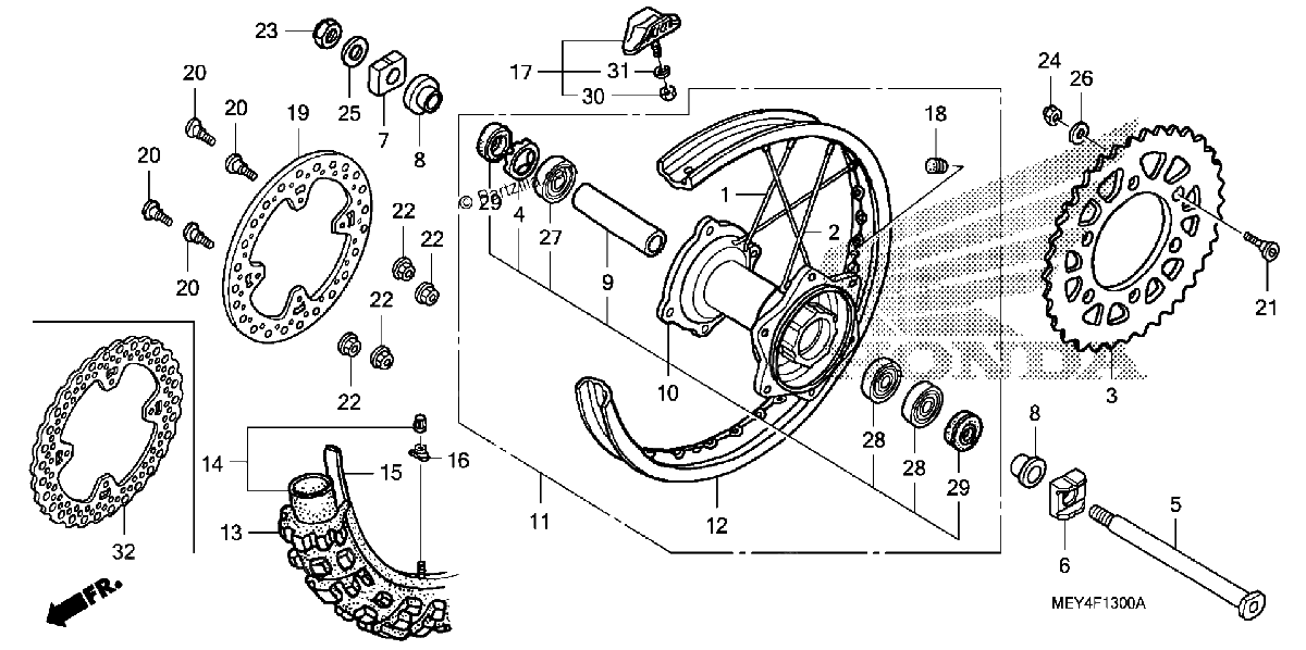Diagrama de REAR WHEEL