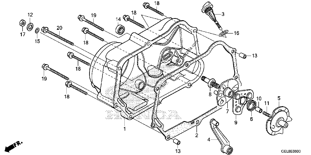 Diagrama de RIGHT CRANKCASE COVER