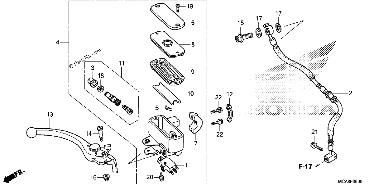 Diagrama de FRONT BRAKE MASTER CYLINDER
